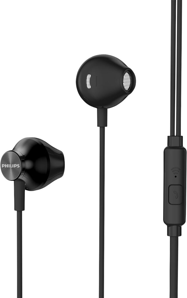 Fonte de ouvido philips com microfone preto